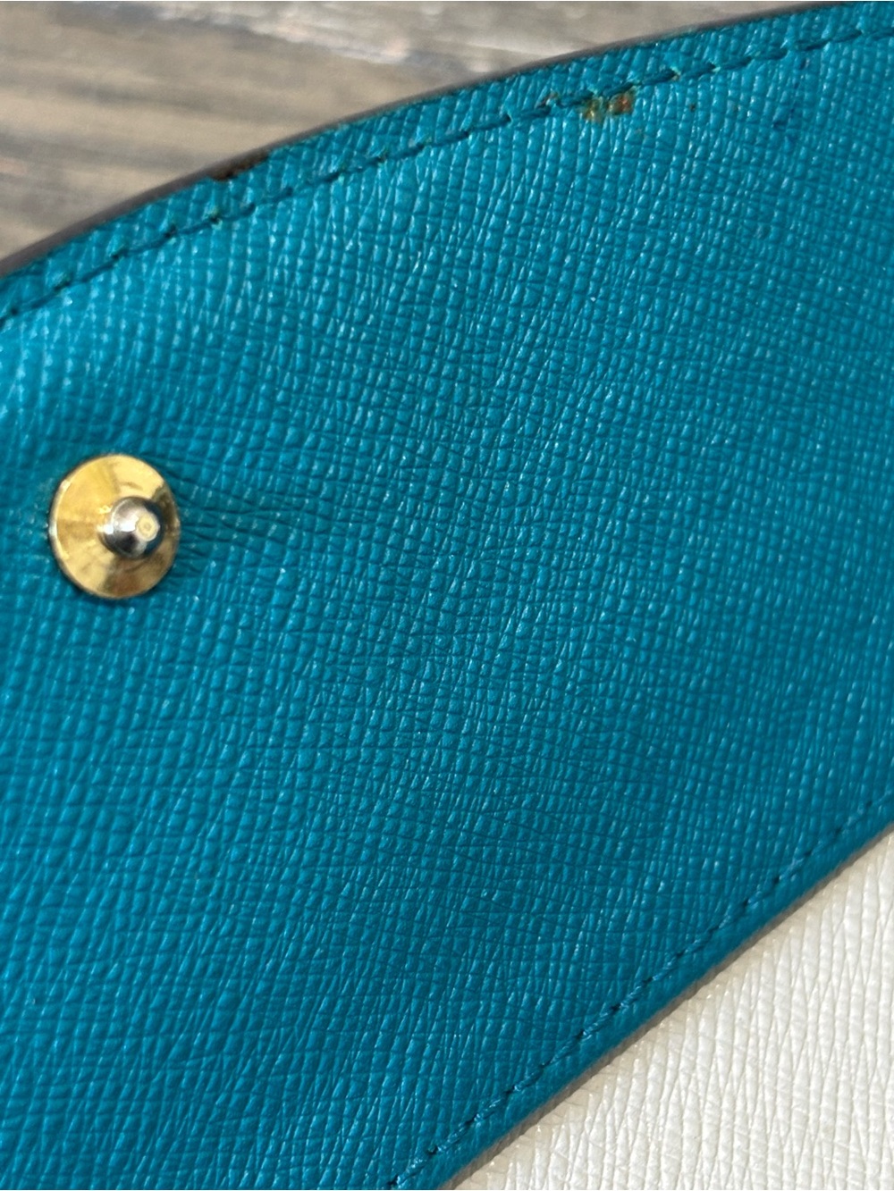 Michael Kors • Fulton Saffiano Leather Wallet • Navy | Teal | White - Picture 13 of 15